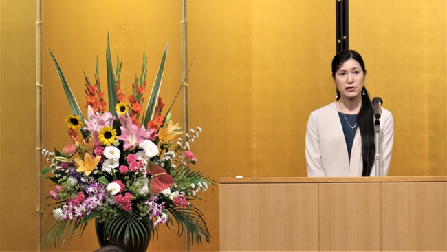 長野県建設業協会　倉科女性部会長からご挨拶を頂きました。