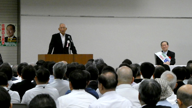 佐藤のぶあき大阪の会　友廣代表からご挨拶を頂きました。